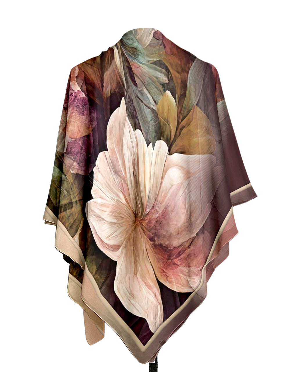 شال أنيق مطبوع بزهور فاخرة