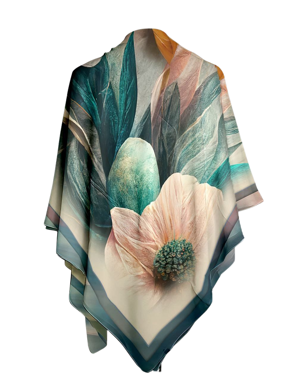 شال أنيق مطبوع بزهور فاخرة