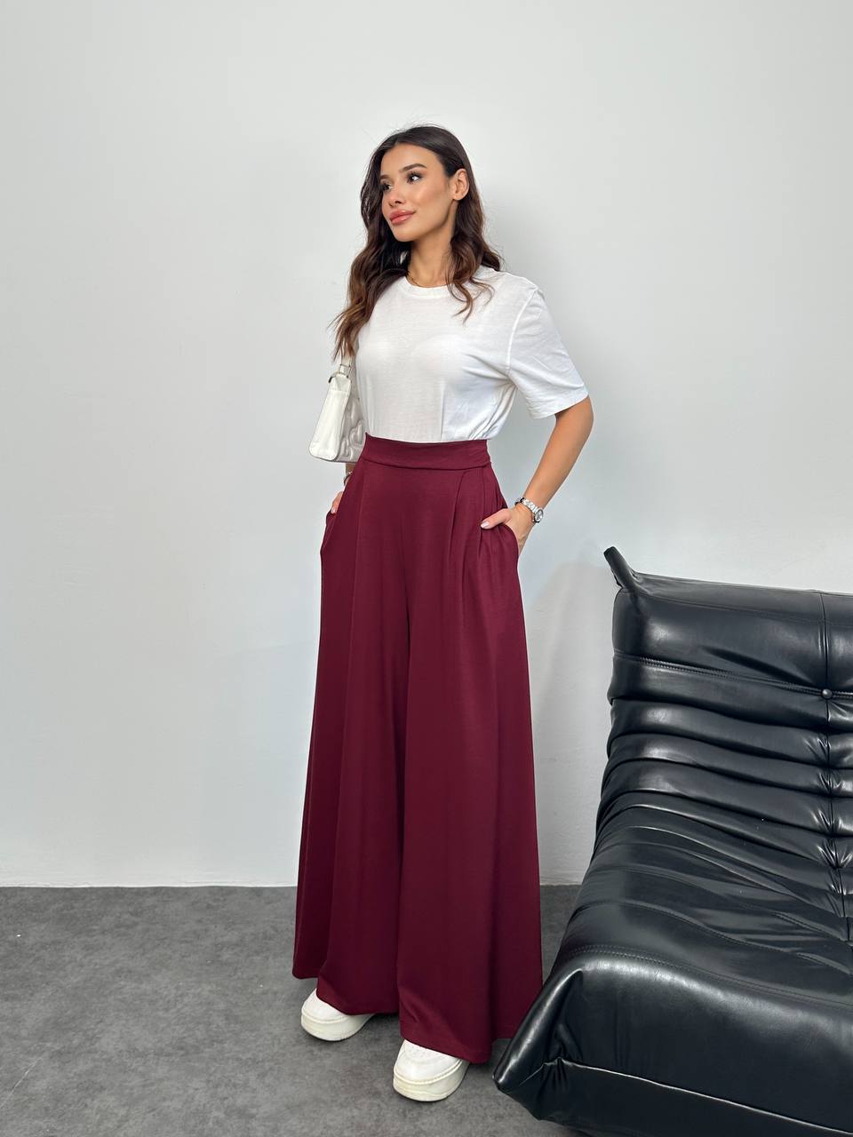 Pantalon Palazzo Large pour Femmes Voilées-Tissu Doux & Coupe Ultra Confort