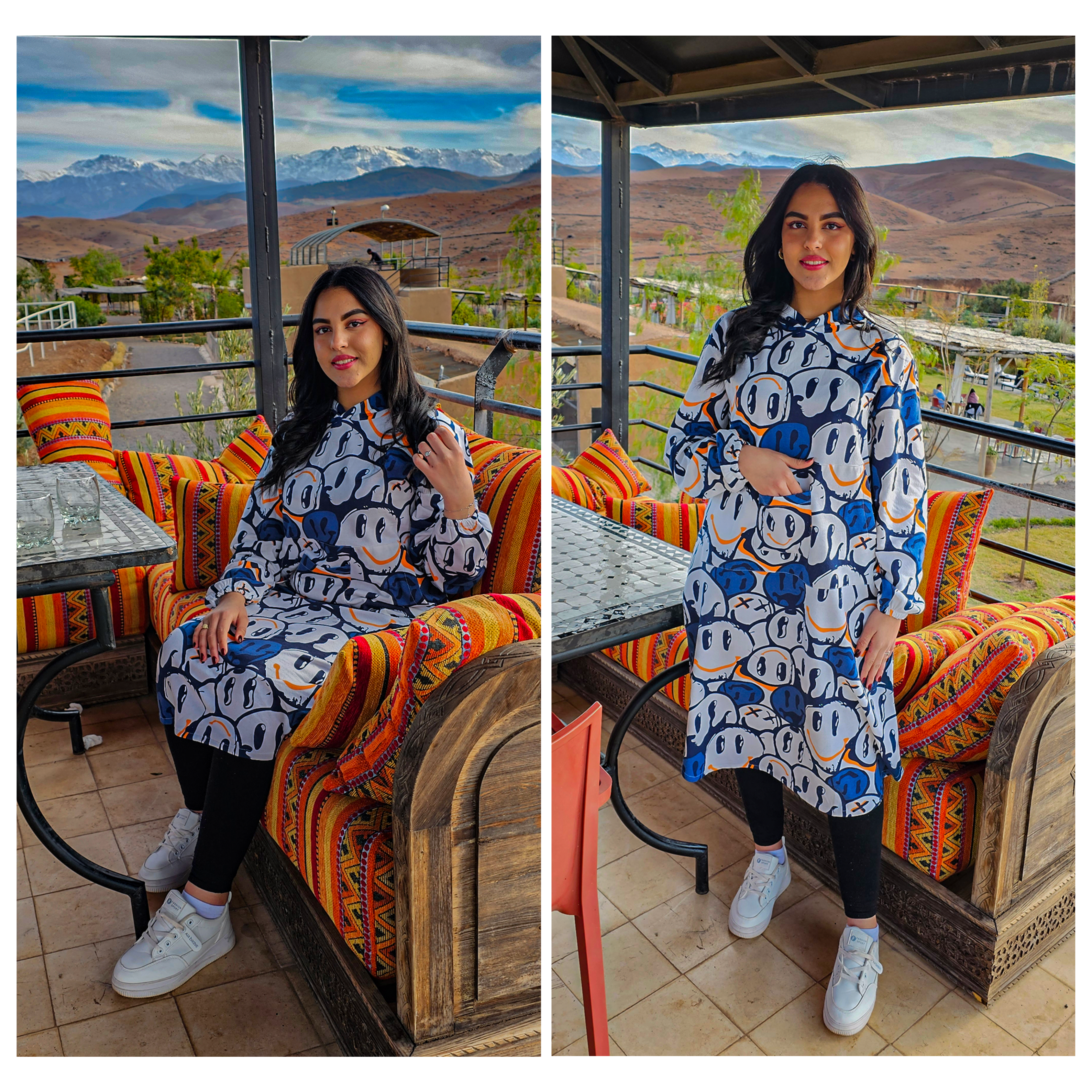 هودي نسائي أوفرسايز برسومات مرِحة – موضة 2026