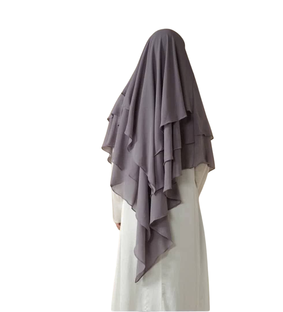 خمار شرعي أنيق بطبقات متعددة