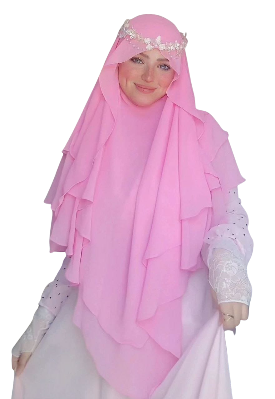 خمار شرعي أنيق بطبقات متعددة