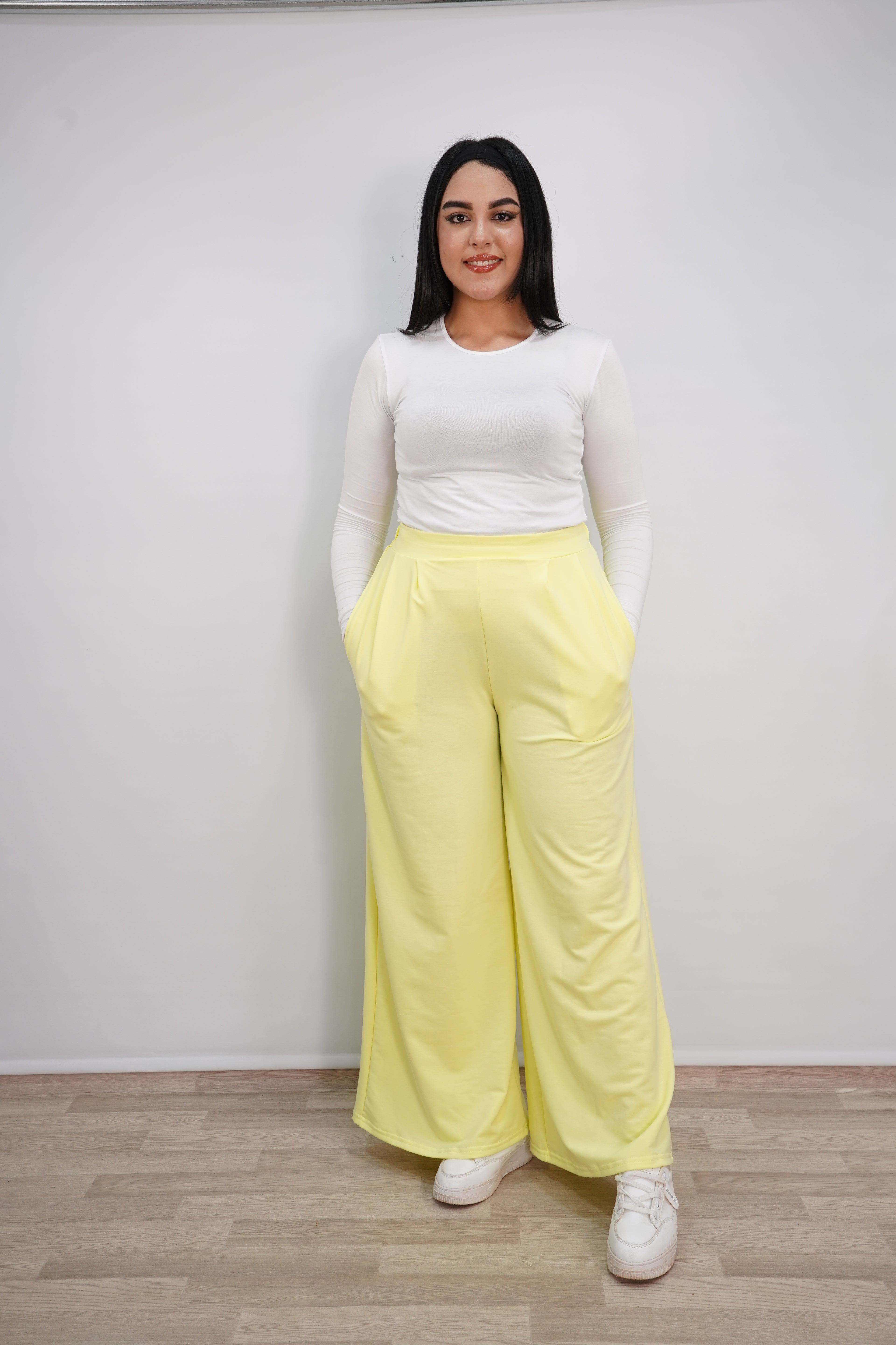 Pantalon Palazzo Large pour Femmes Voilées-Tissu Doux & Coupe Ultra Confort