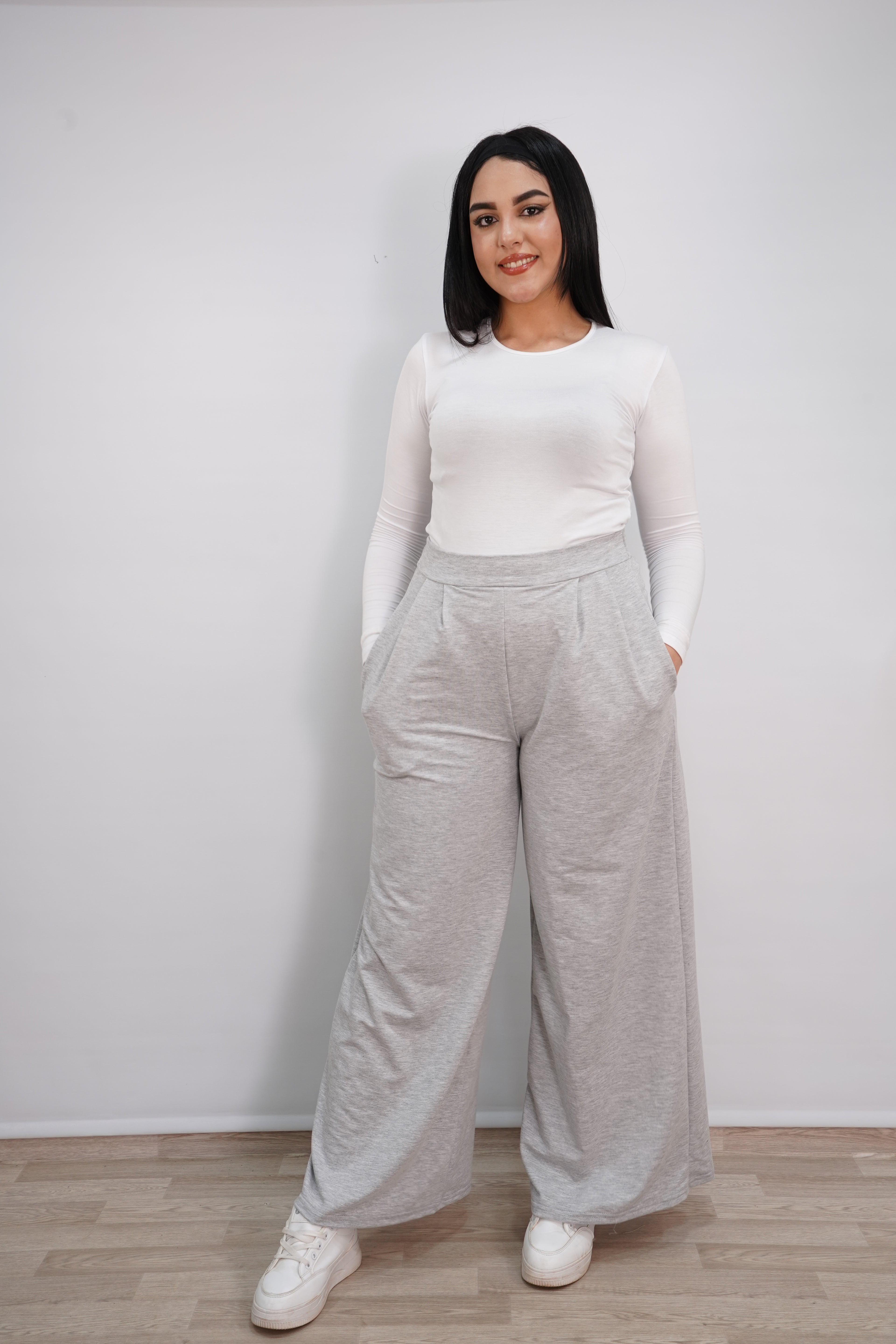 Pantalon Palazzo Large pour Femmes Voilées-Tissu Doux & Coupe Ultra Confort