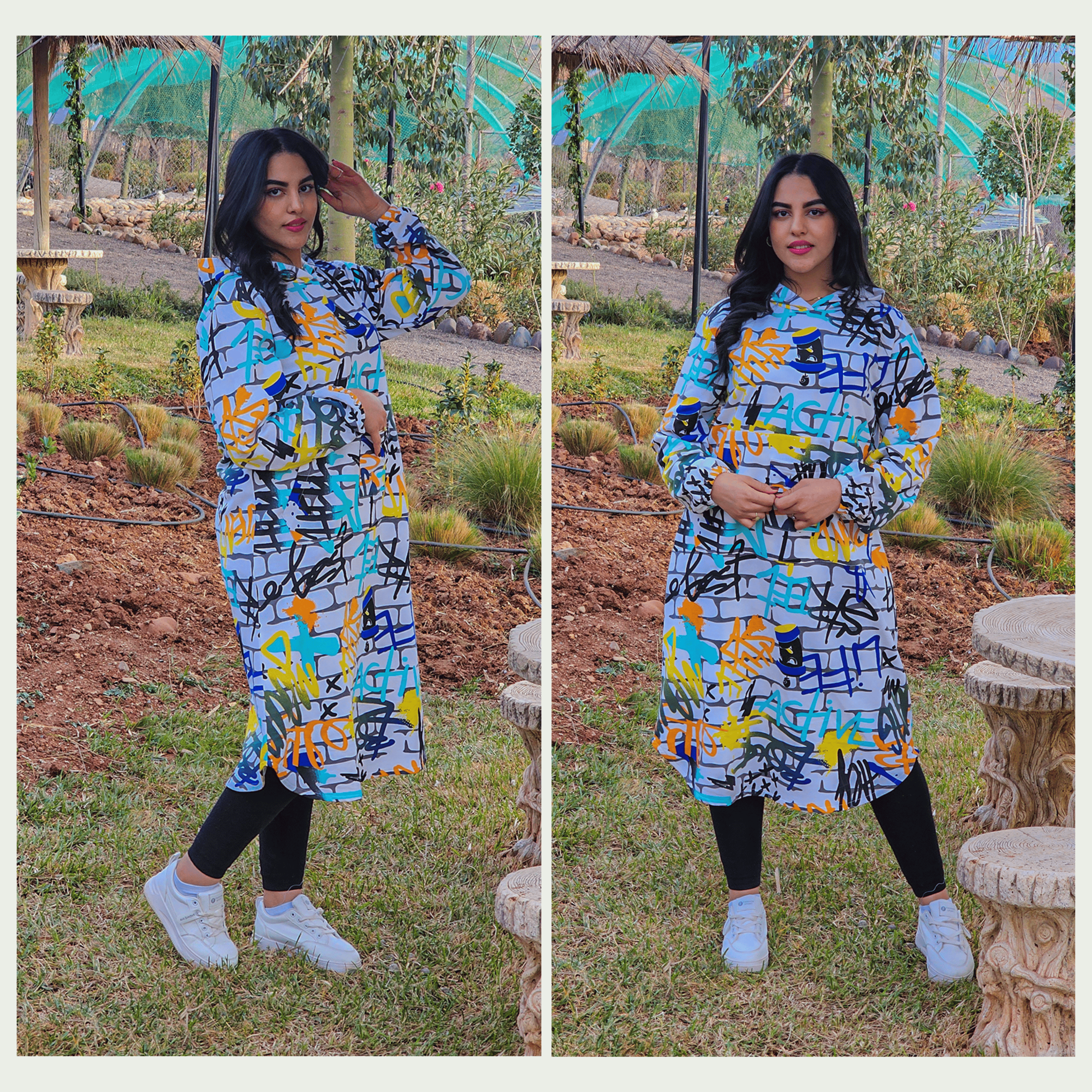 هودي نسائي أوفرسايز برسومات مرِحة – موضة 2026