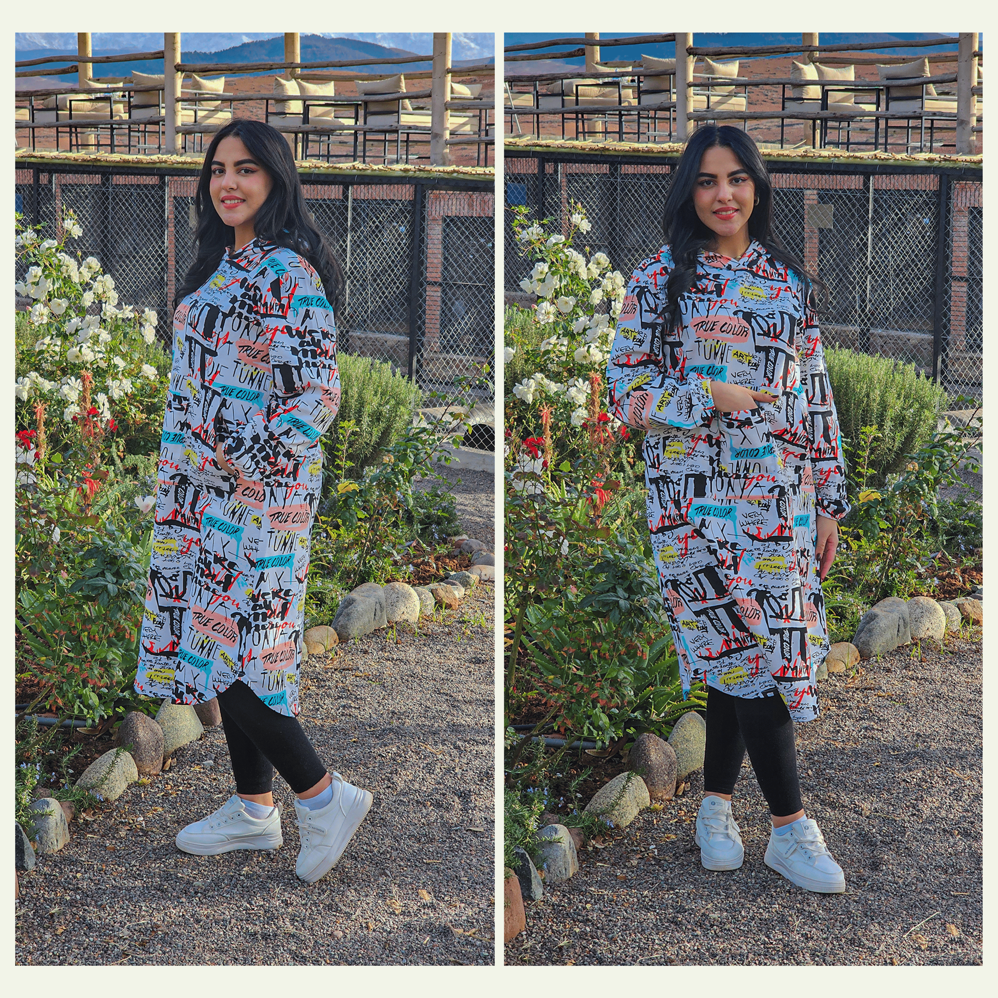 هودي نسائي أوفرسايز برسومات مرِحة – موضة 2026