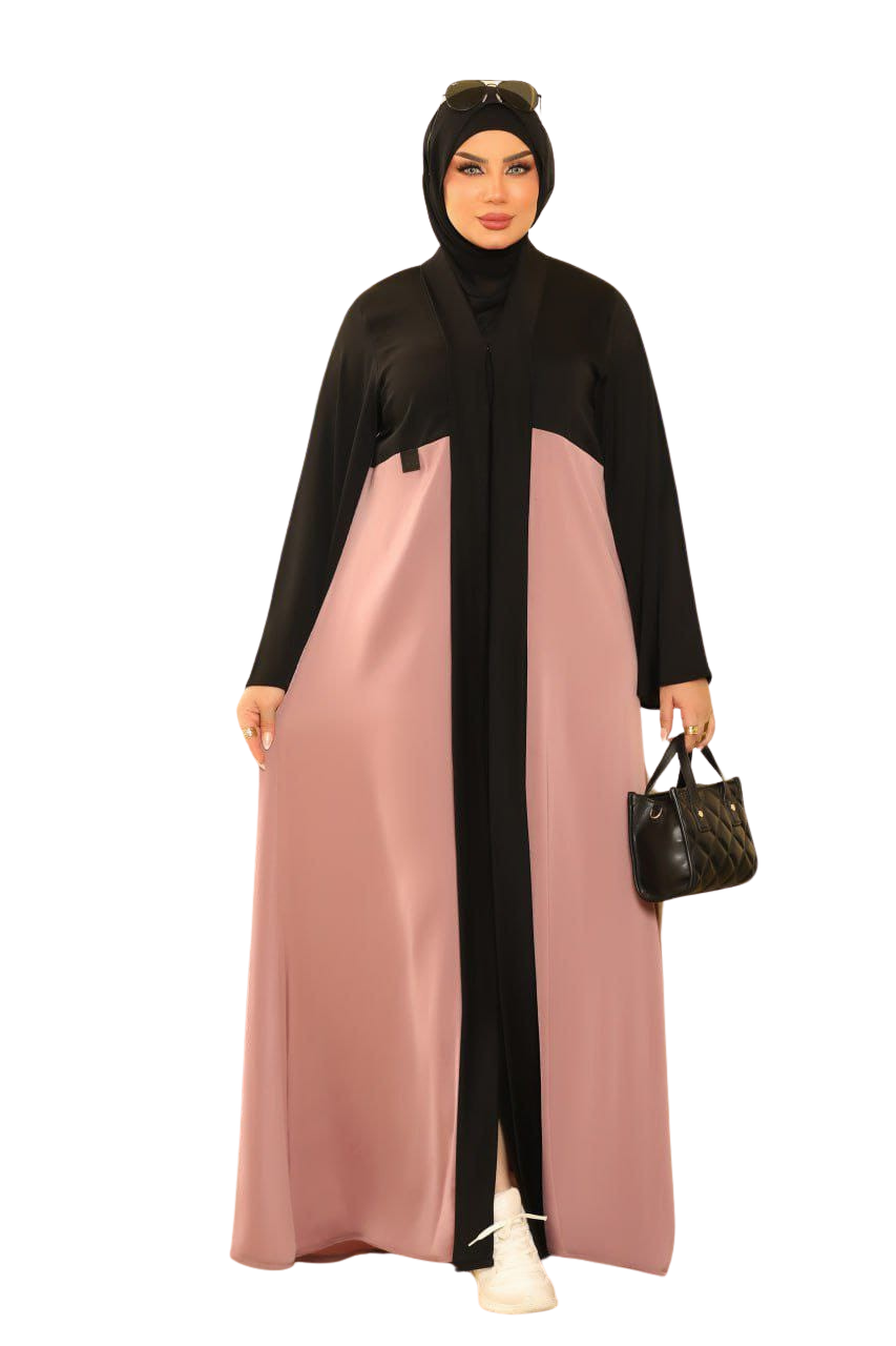 عباية خليجية وردي وأسود
