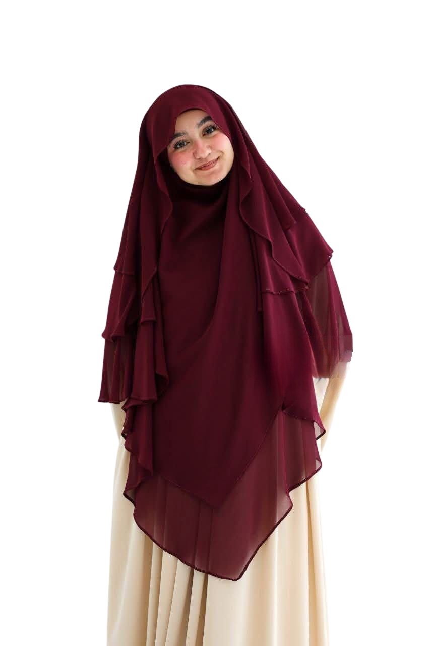 خمار شرعي أنيق بطبقات متعددة