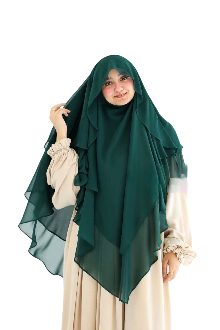 خمار شرعي أنيق بطبقات متعددة