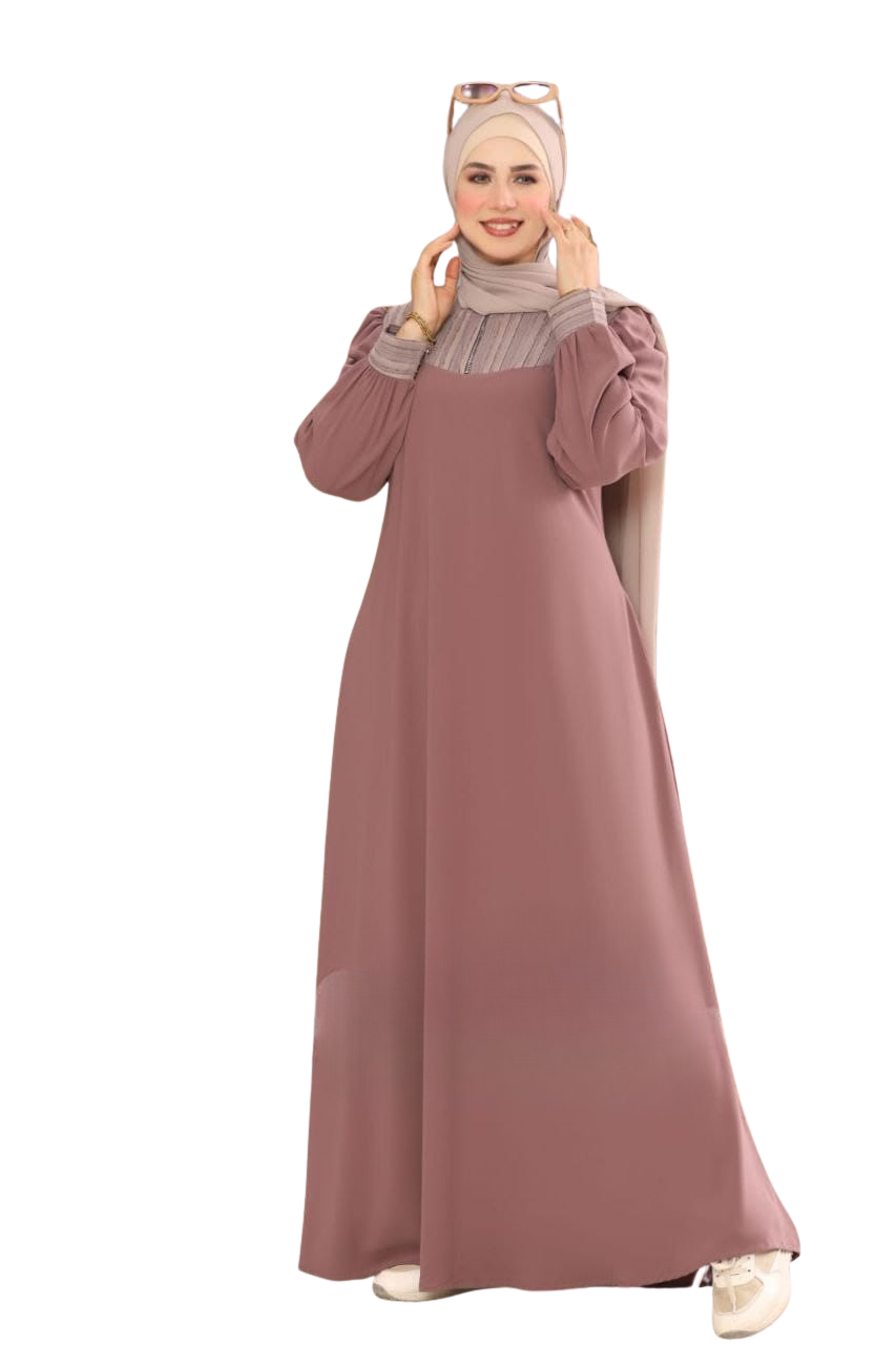 عباية شيفون موردي روز