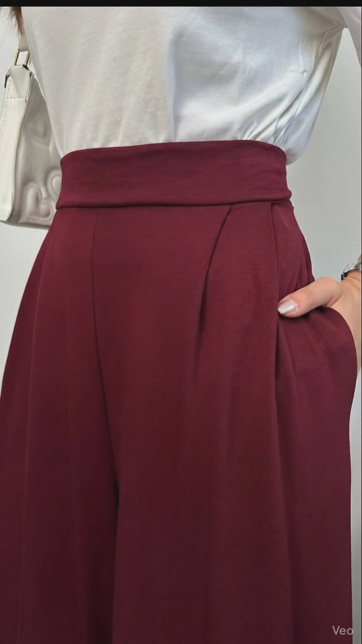 Pantalon Palazzo Large pour Femmes Voilées-Tissu Doux & Coupe Ultra Confort
